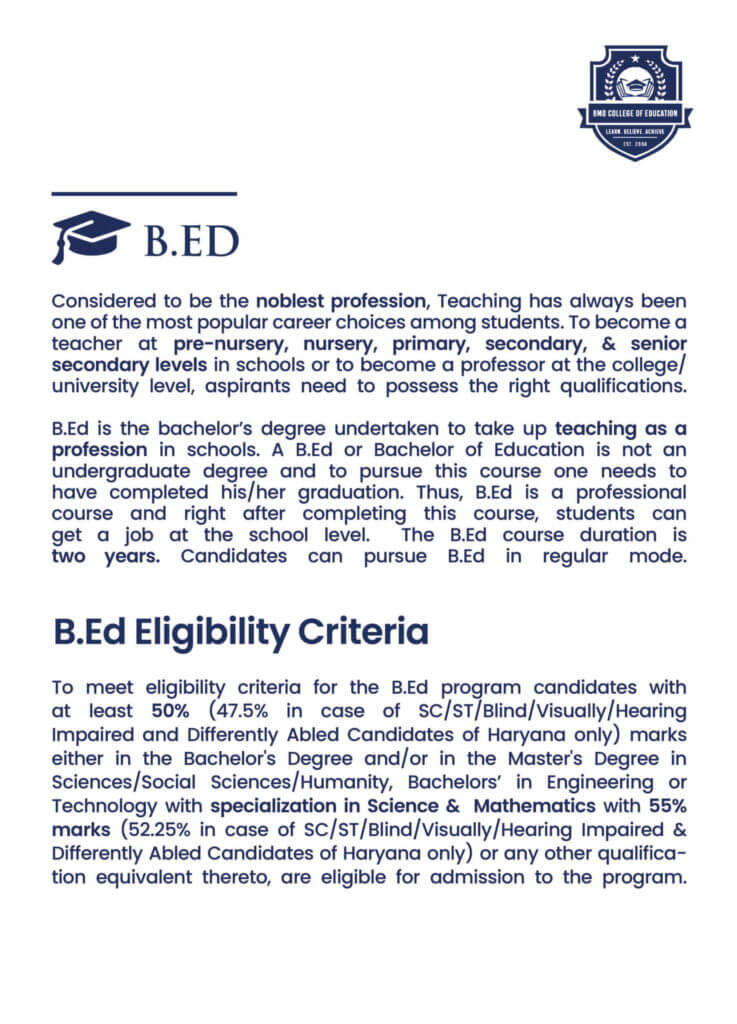 Bachelor of Education (B.Ed)